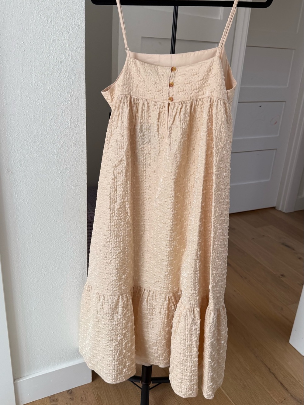 Kika Vargas Cream Textured Maxi Skirt with Ruffle Hem - Picture 8 of 9